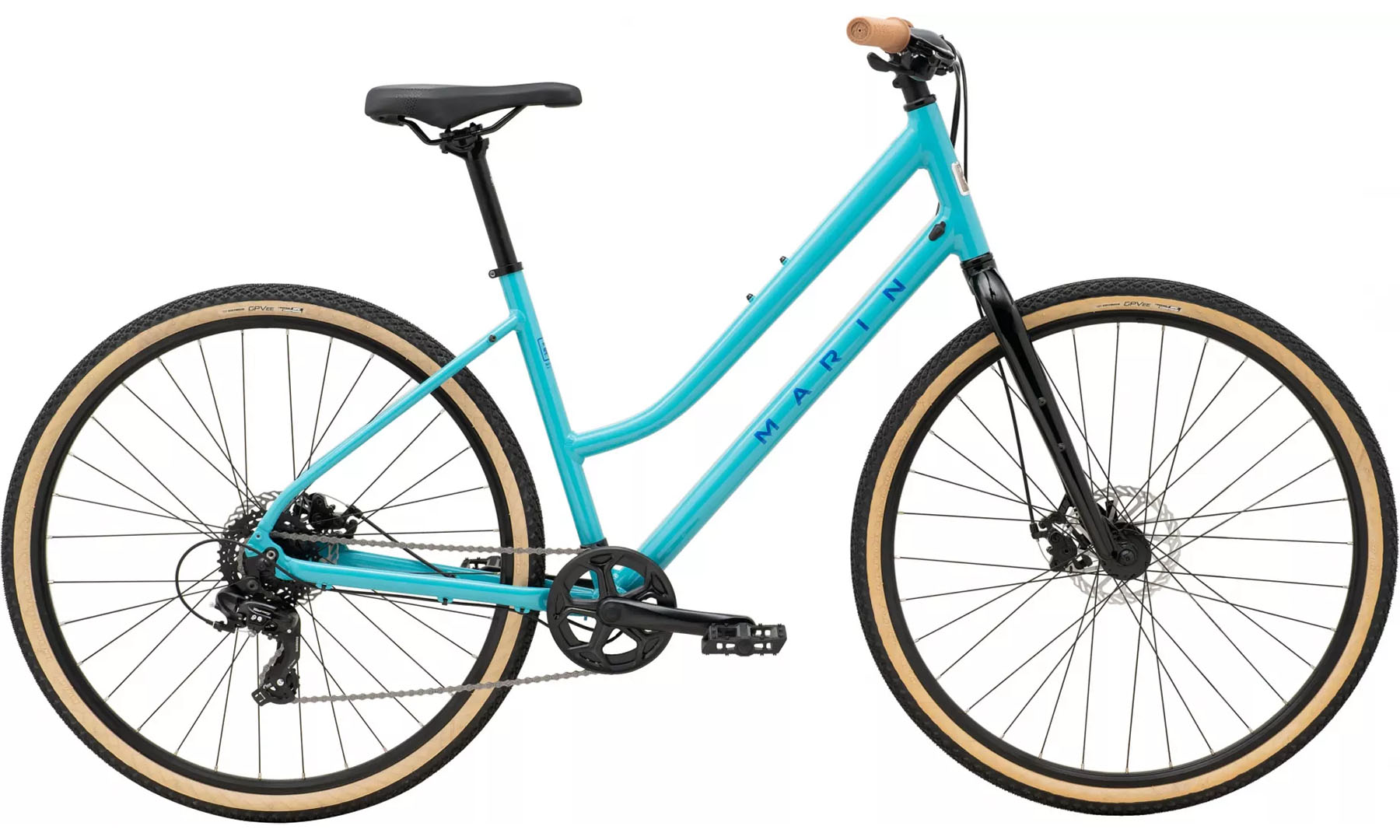 Фотография Велосипед 28" Marin Kentfield 1 ST размер рамы S 2024 Gloss Light Blue/Black/Brown