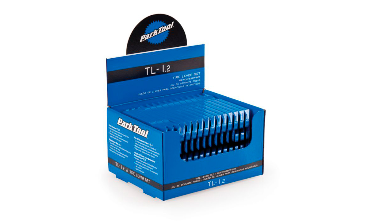 Фотография Бокс Park Tool с бортировочными лопатками, наборы из 3 шт., 25 наборов в боксе, синий