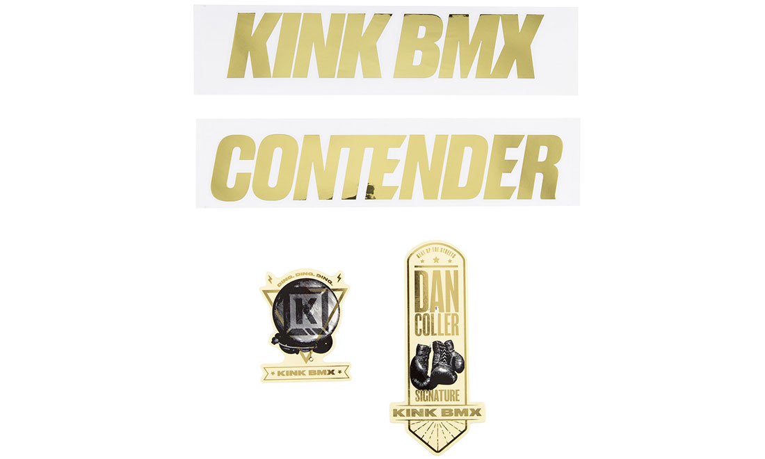 Фотография Набор наклеек на раму KINK BMX Contender Decal Kit золотистые
