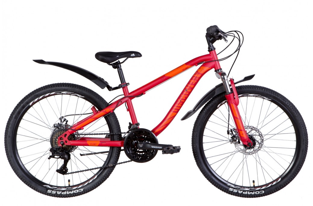Фотография Велосипед Discovery FLINT AM DD 24" рама XXS (2022) Красный