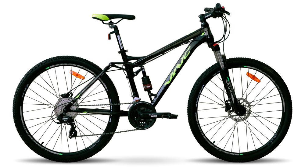 Фотографія Велосипед VNC HighRider A5 27,5" розмір М рама 17 2023 Чорно-зелений