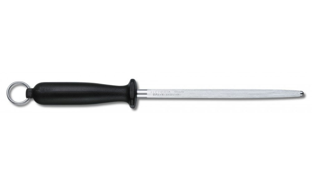 Фотографія Точило Victorinox Kitchen мусат круглий з чорною ручкою насічка medium 25 см (Vx78303)