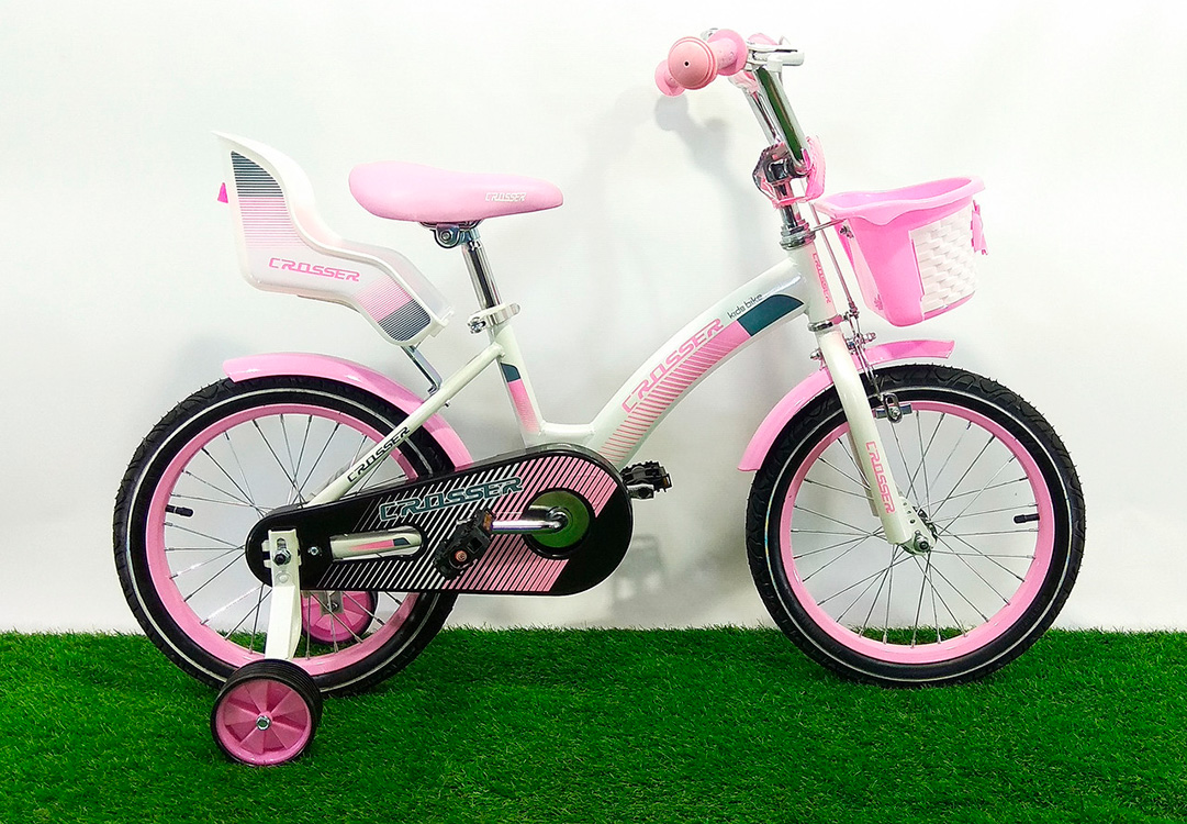 Фотографія Велосипед Crosser Kids Bike 18" (2021) Біло-рожевий