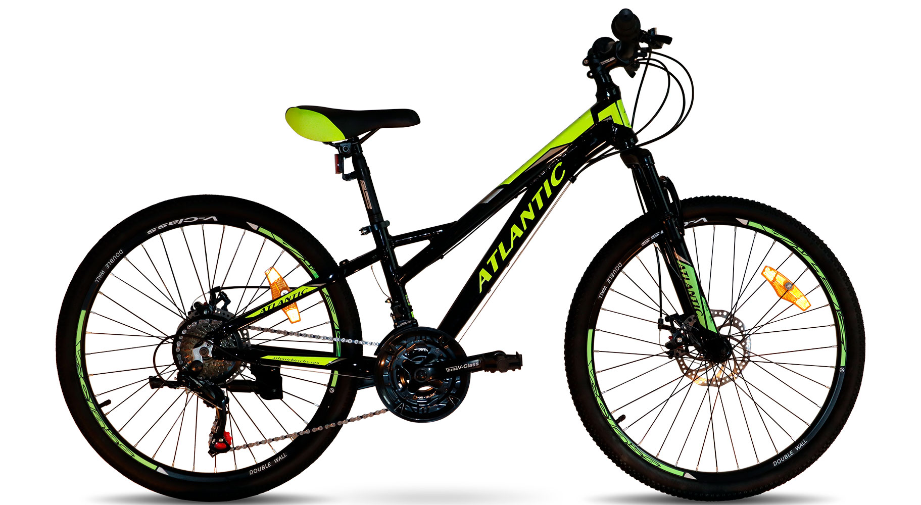 Фотография Велосипед Atlantic Fusion NX 24" размер XXS 2022 Черно-зеленый