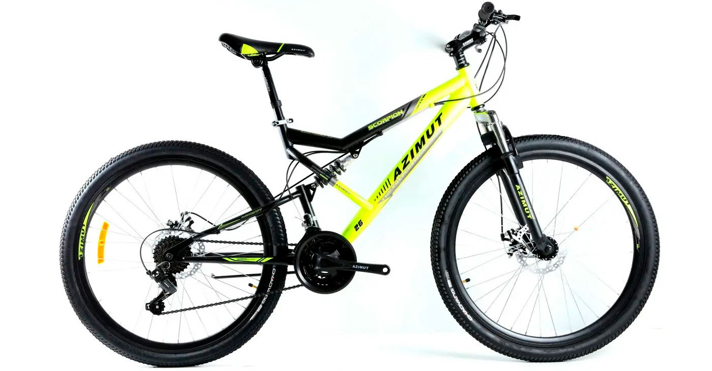 Фотография Велосипед Azimut Scorpion GD 26" размер М рама17 Черно-желтый 