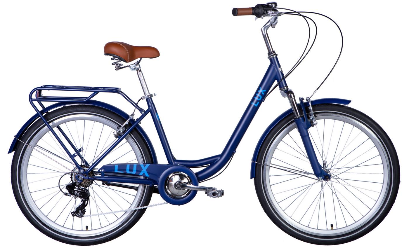 Фотография Велосипед Dorozhnik LUX AM 26" размер М рама 17 2024 Сине с голубым