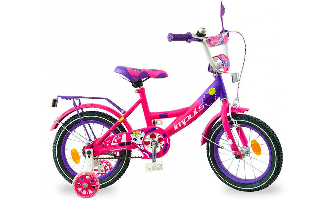 Фотографія Велосипед Impuls Kids 14" (2020) 2020 Рожево-фіолетовий
