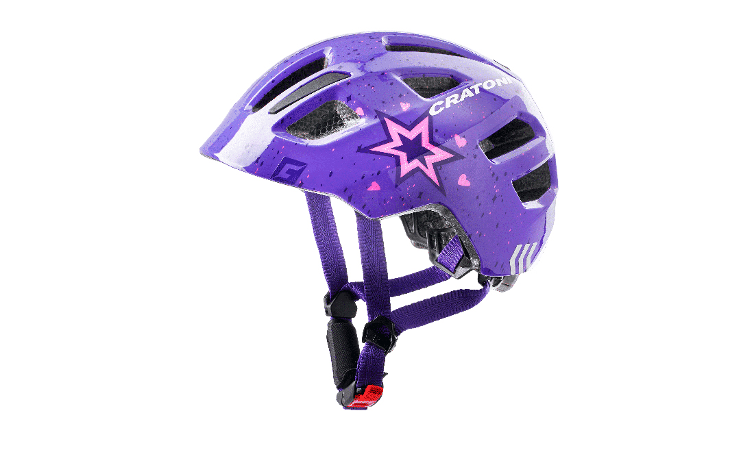 Фотографія Велошлем дитячий Cratoni Maxster "зірки" розмір XS (46-51 см), Фіолетовий