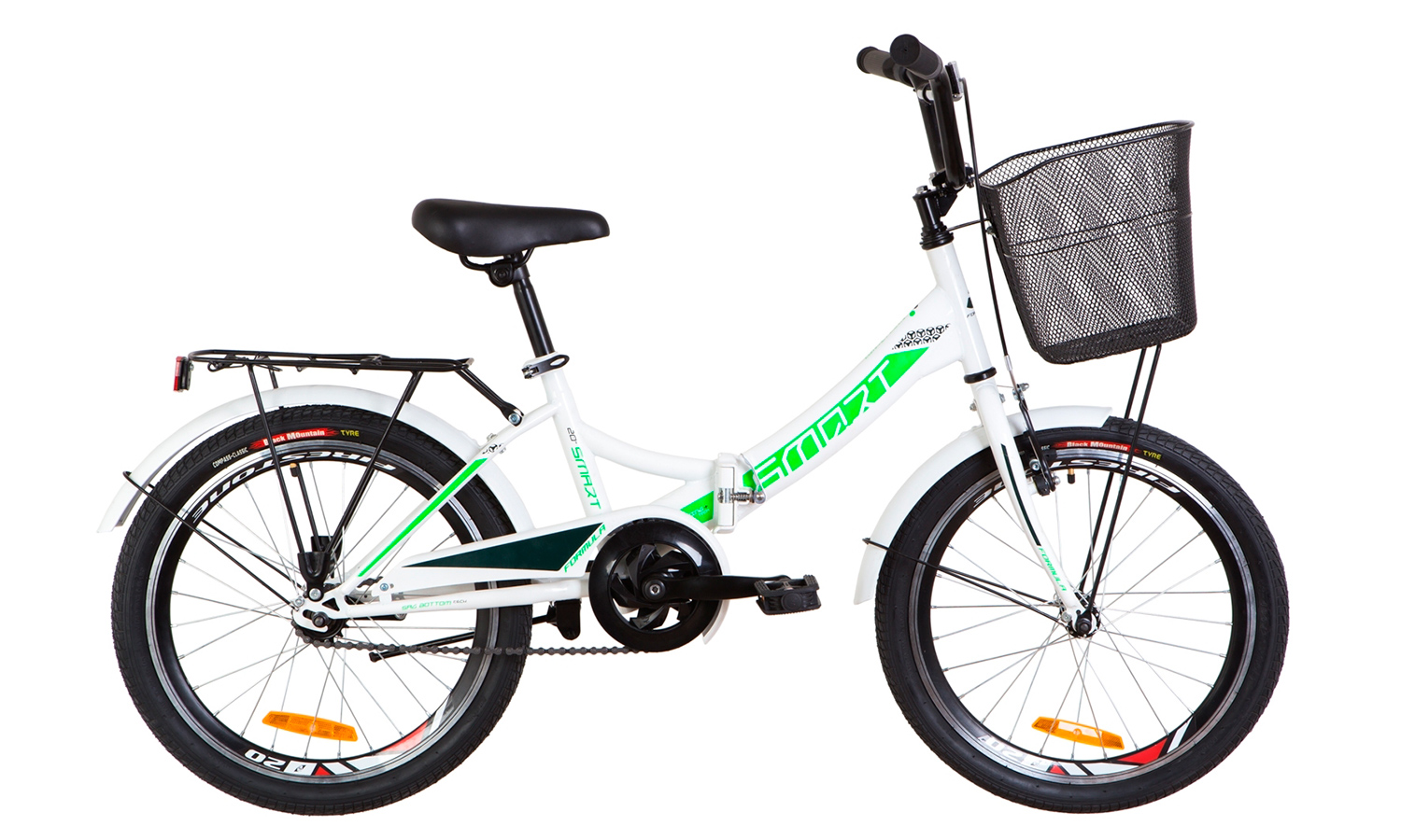 Фотография Велосипед 20" Formula SMART,  с корзиной (2019) 2019 Бело-зеленый
