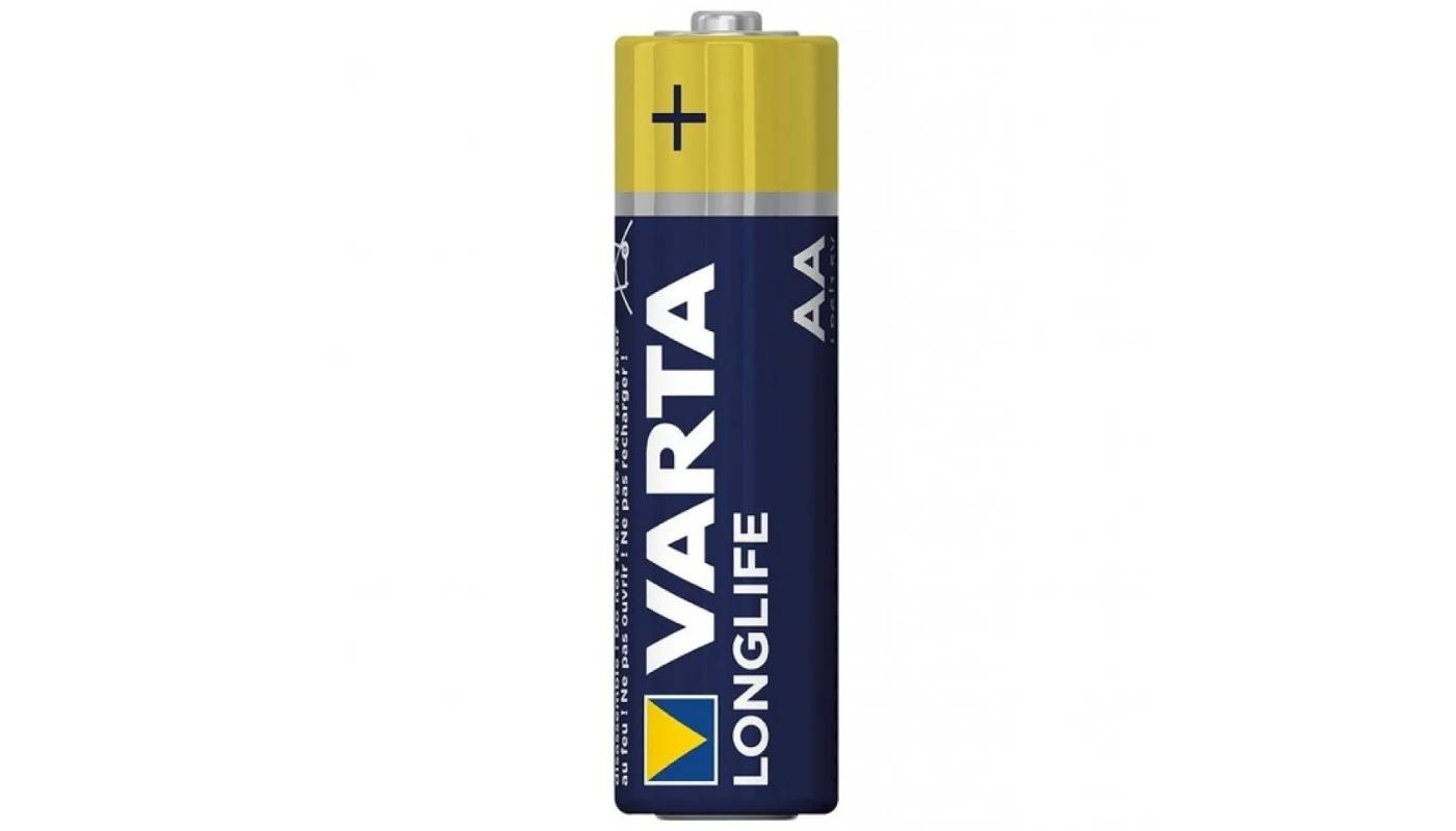 Фотография Батарейка Varta Longlife AA LR6 Alkaline, Blue-Yellow (11240)