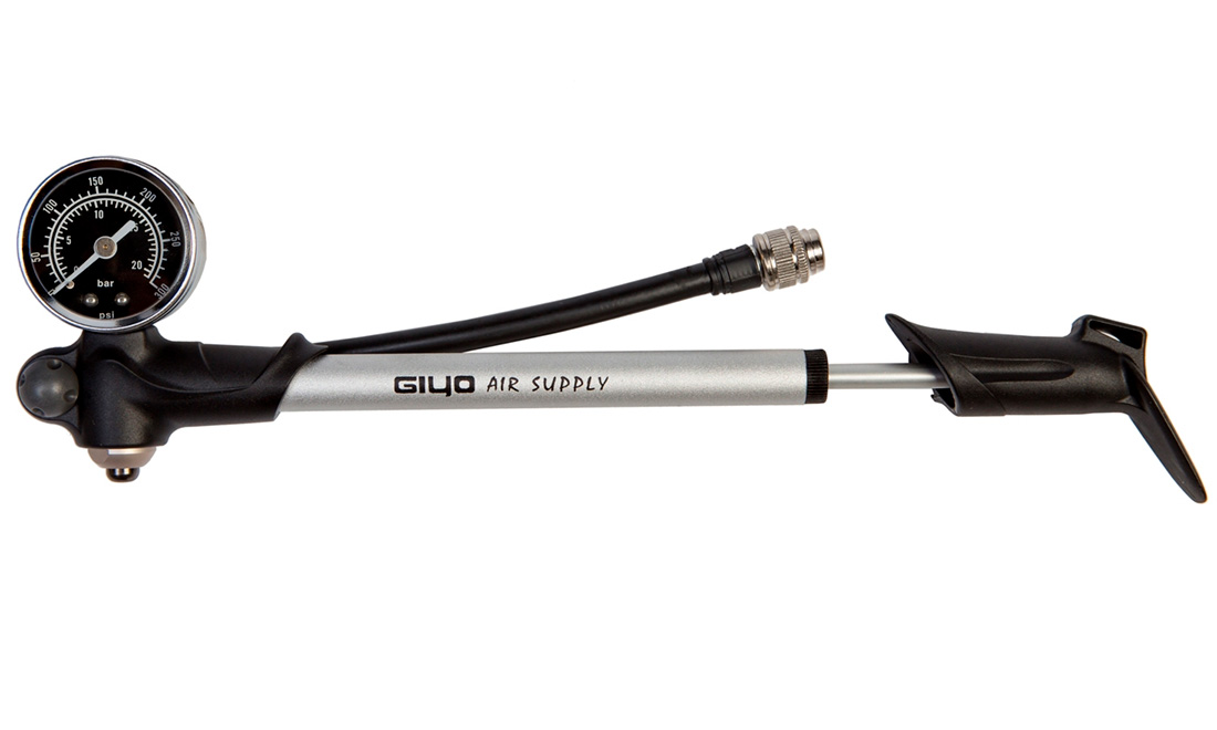 Фотографія Насос для вилок вис. тиску GIYO GS-02PT з манометром (300psi) алюм сріблястий