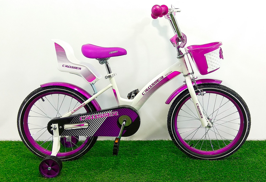 Фотографія Велосипед Crosser Kids Bike 16" (2021) Біло-фіолетовий