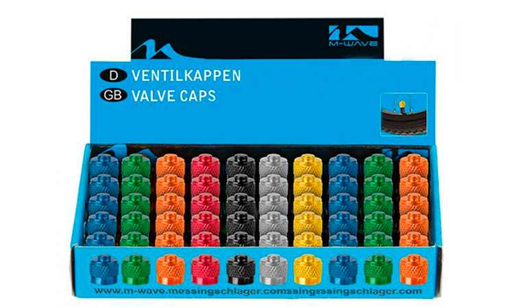 Фотография Колпачок M-Wave на ниппель AV разноцветный  50 шт упаковка