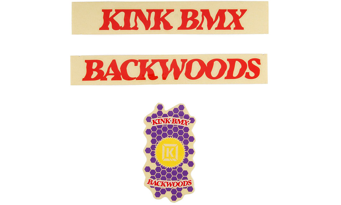 Фотография Набор наклеек на раму KINK BMX Backwoods Decal Kit красные