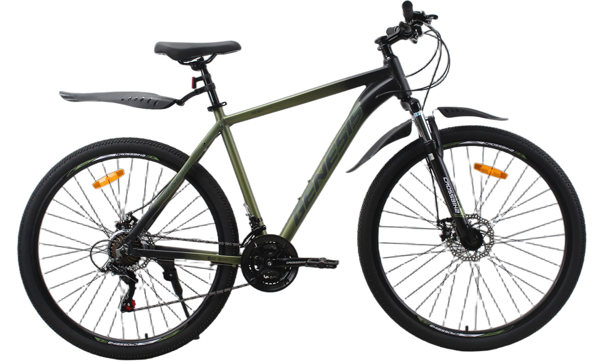 Велосипед Crossbike Genesis 29", размер XL, рама 21", год 2026, Черный-Зеленый Велосипед Crossbike Genesis 29", размер XL, рама 21", год 2026, Черный-Зеленый
