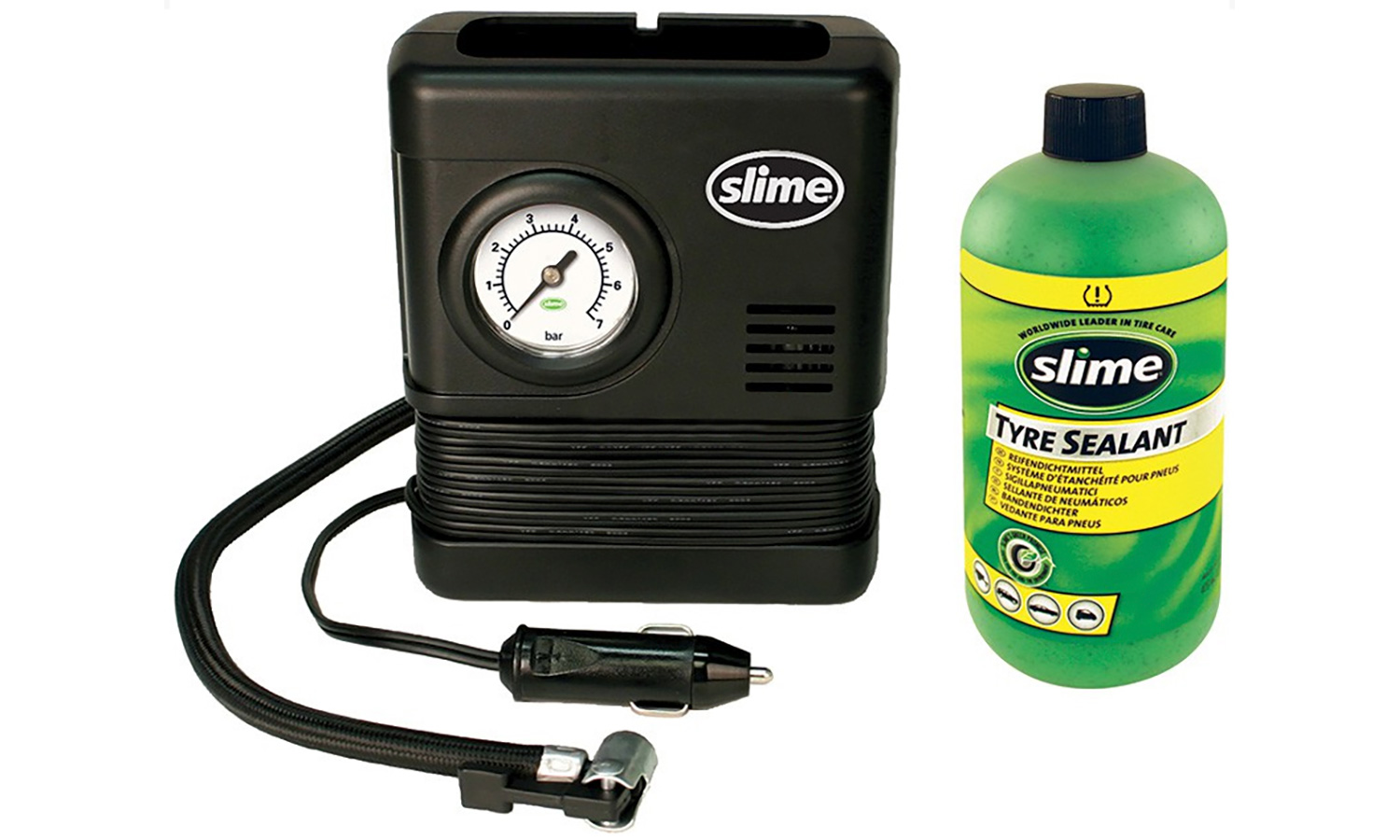 Фотографія Ремкомплект для покришок Smart Spair (герметик + повітряний компресор), Slime
