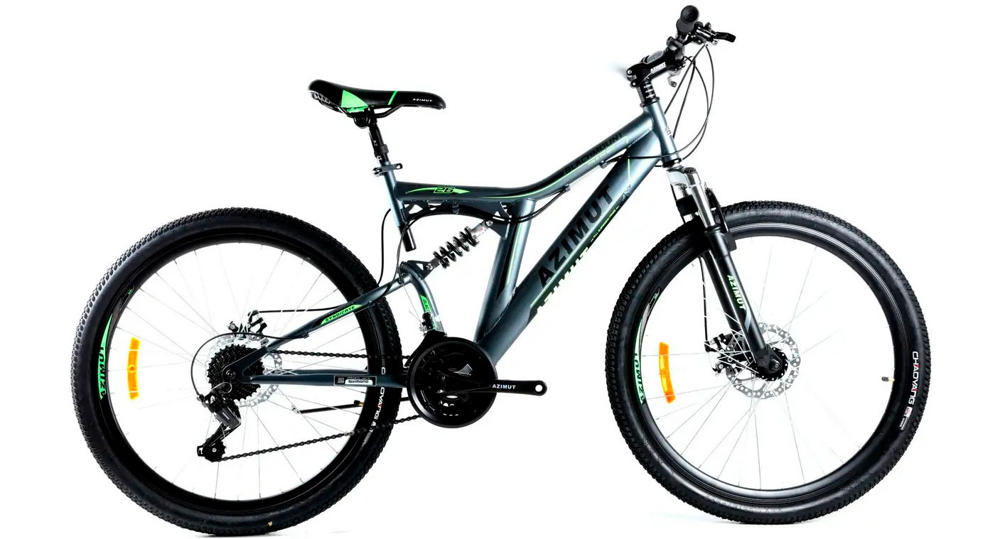 Фотографія Велосипед Azimut Blackmount GD 26" розмір М рама 18 Сіро-зелений