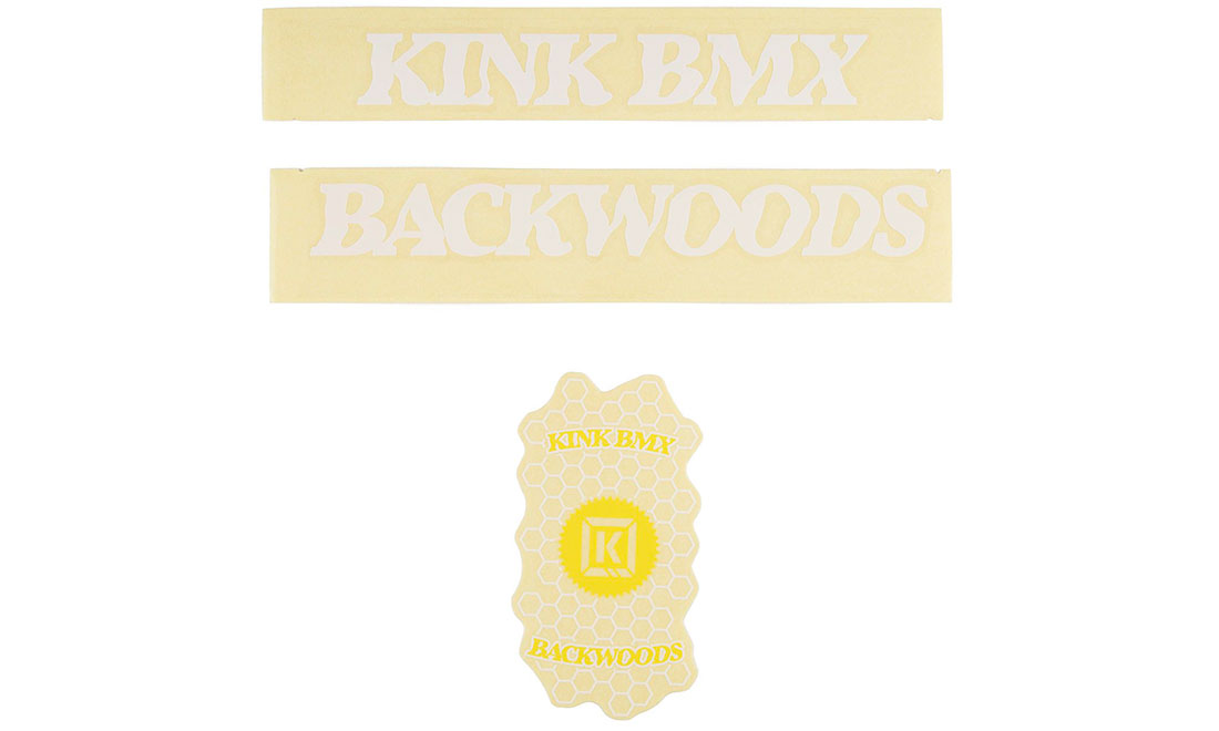 Фотография Набор наклеек на раму KINK BMX Backwoods Decal Kit белые 