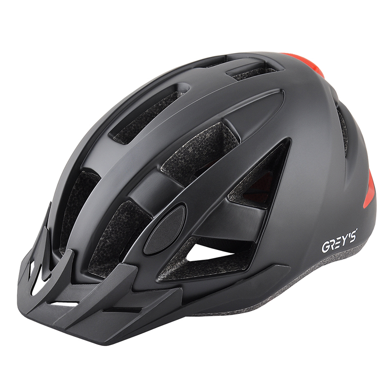 Фотография Велосипедный шлем Grey's с мигалкой, размер L (58-60 см), Черный