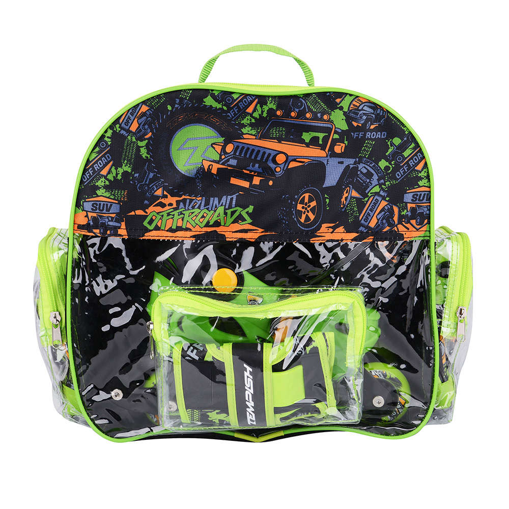 Фотография Комплект детский Tempish RACER BABY SKATE (ролики, защита конечностей, шлем), размер 26-29 Черно-зеленый