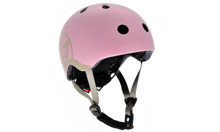 Фотография Шлем защитный детский Scoot and Ride с фонариком размер S (45-51 см), Розовый