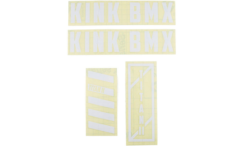 Фотографія Набір наклейок на раму KINK BMX Titan II Decal Kit білі