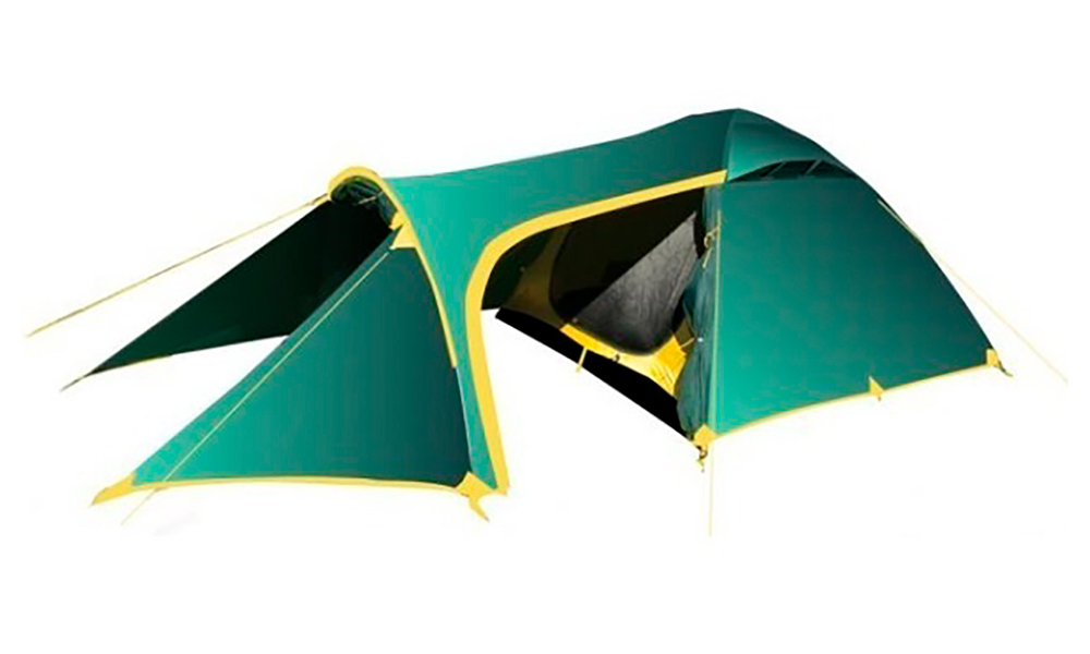 Фотография Палатка Tramp Grot 3 зелено-желтый