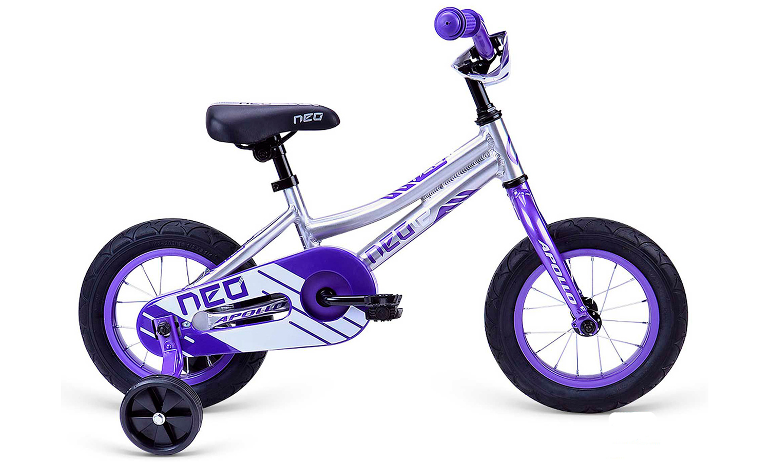 Фотография Велосипед Apollo NEO girls 12" 2019 Серебристо-фиолетовый