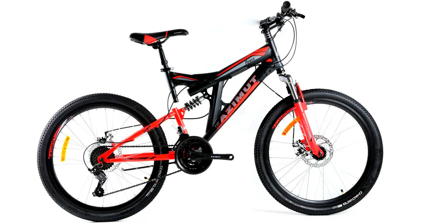 Фотография Велосипед Azimut Power GD 26" размер L рама 19,5 Черно-красный 