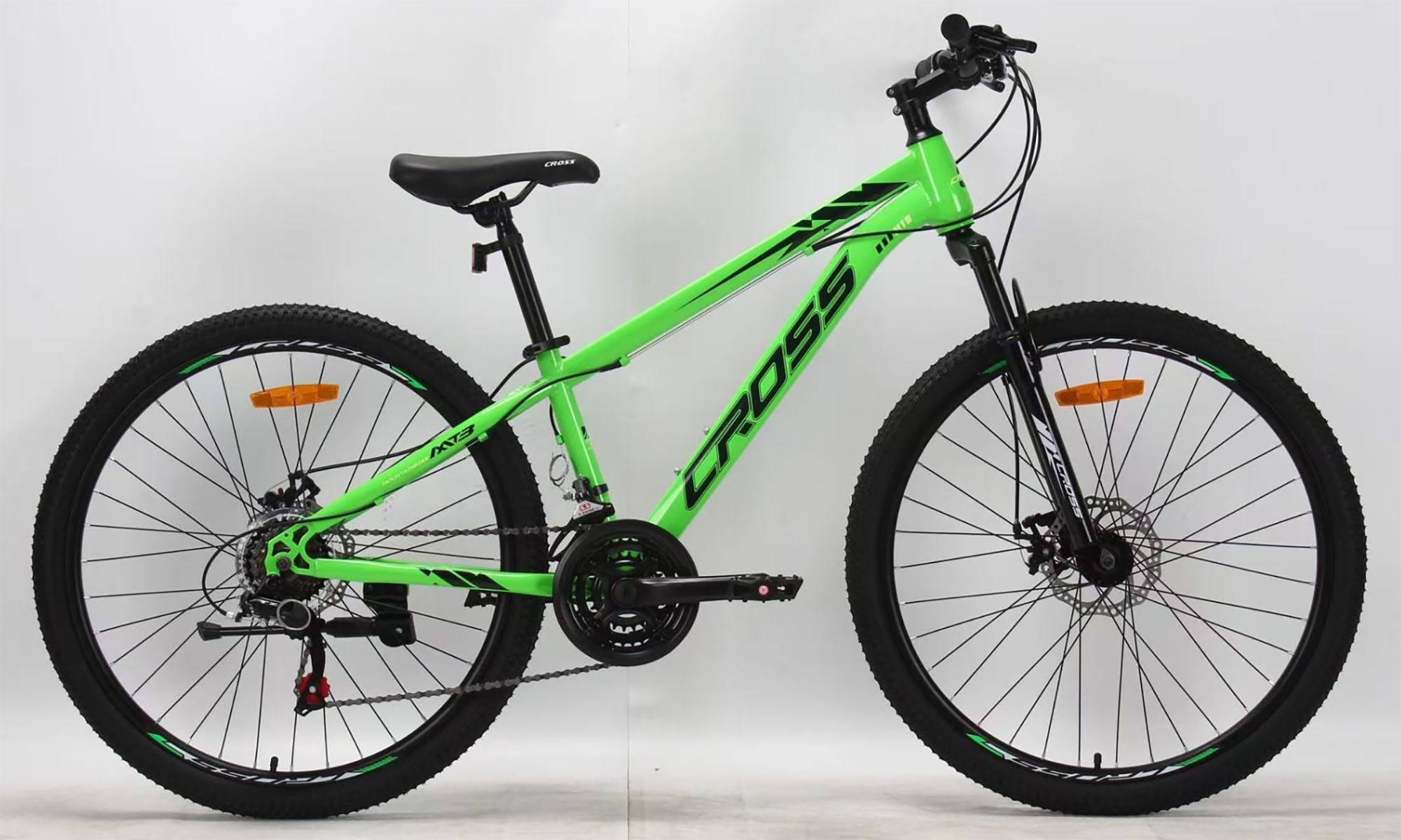 Велосипед Cross STORM V2 26", размер XS, рама 13", 2025, Зеленый-Черный Велосипед Cross STORM V2 26", размер XS, рама 13", 2025, Зеленый-Черный