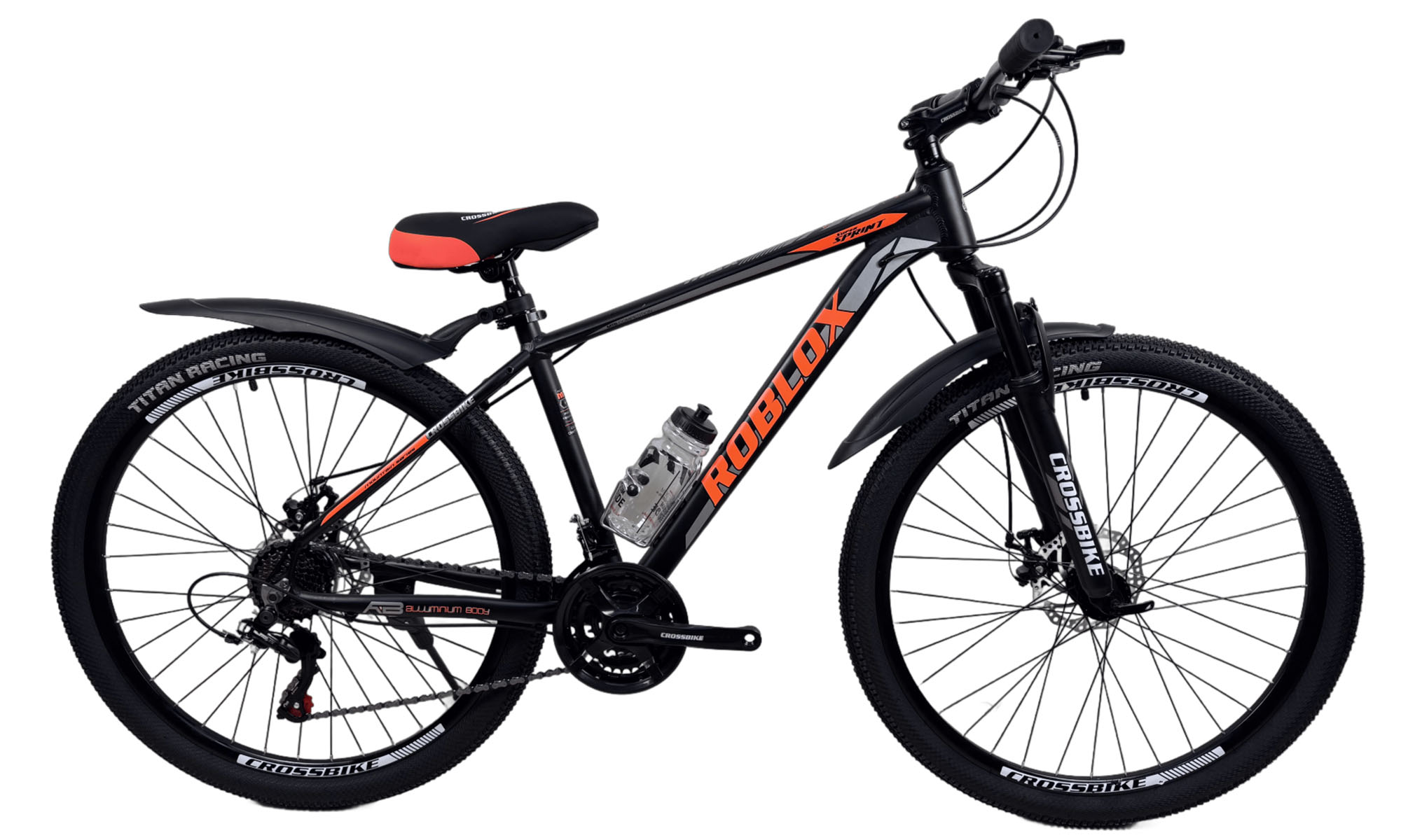 Велосипед CrossBike Roblox 27.5", размер M, рама 17", год 2026, Черный-Оранжевый Велосипед CrossBike Roblox 27.5", размер M, рама 17", год 2026, Черный-Оранжевый