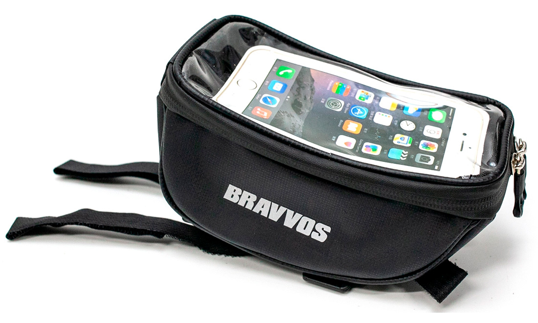Фотография Велосумка на раму BRAVVOS CT-002  с оделением под смартфон, черная