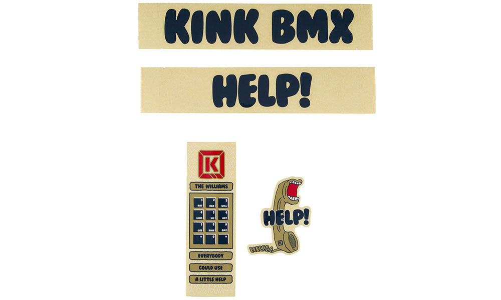 Фотография Набор наклеек на раму KINK BMX Williams Decal Kits голубоые/беживые