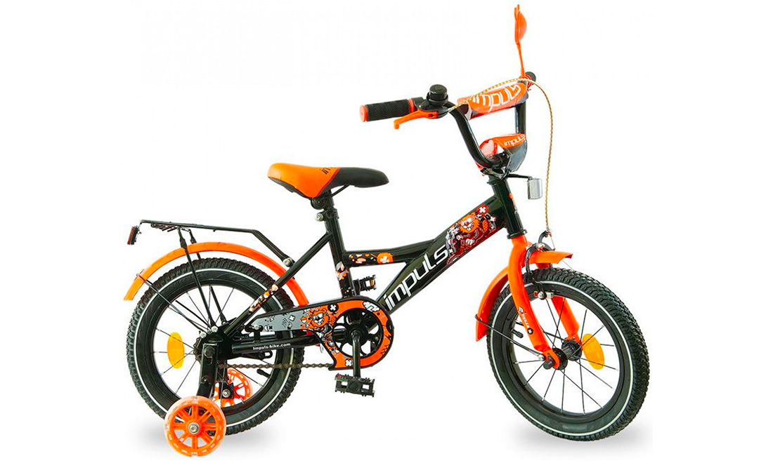 Фотографія Велосипед Impuls Kids 14" (2020) 2020 Чорно-жовтогарячий