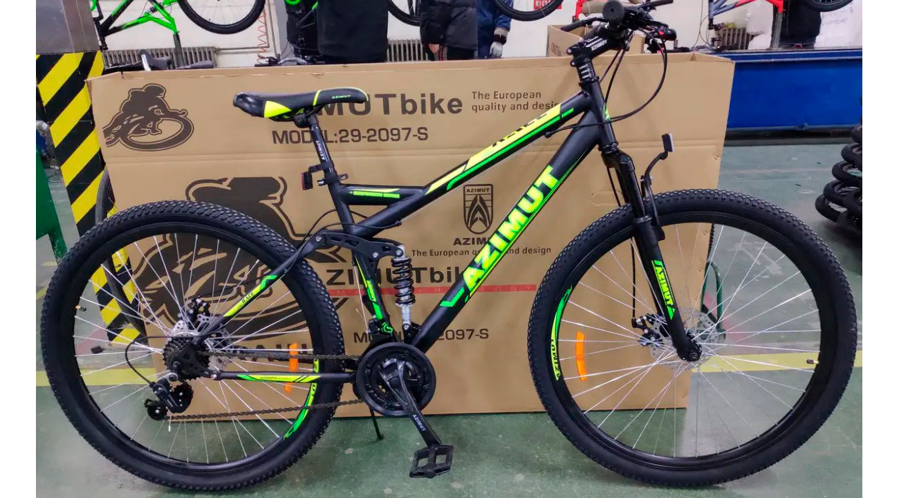 Фотография Велосипед Azimut Race GD 27,5" размер L рама 19 Черно-зеленый