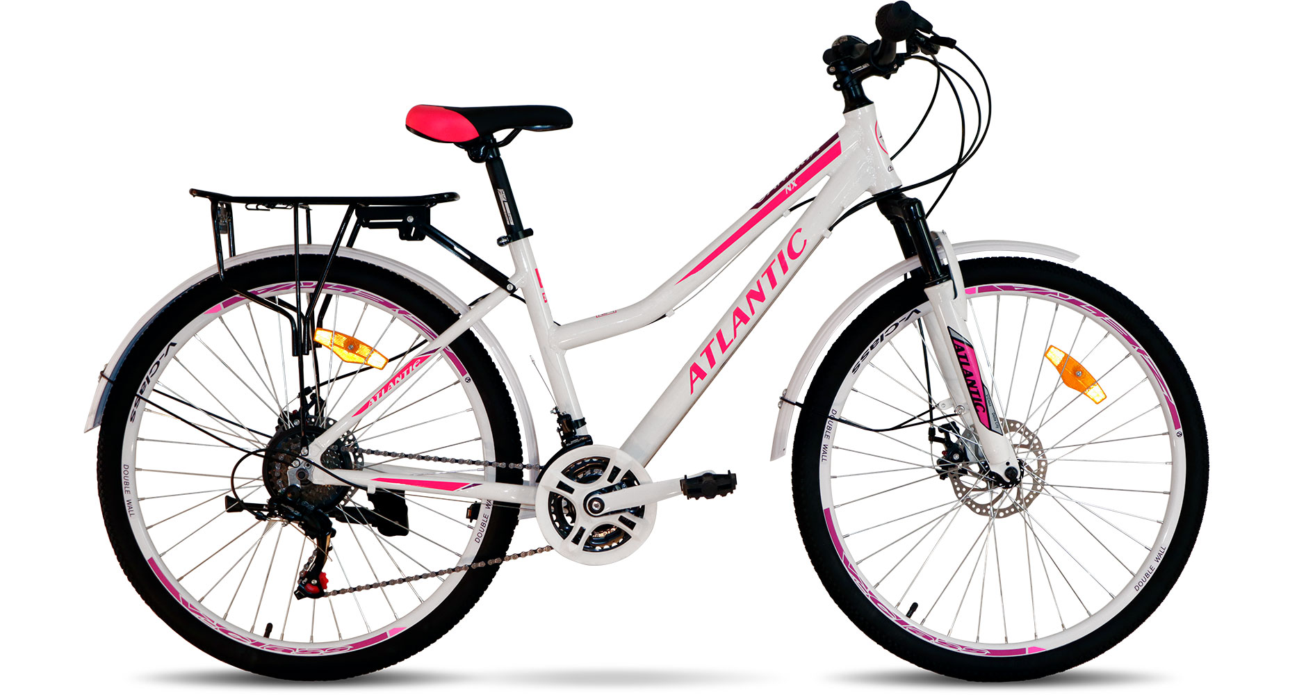 Фотография Велосипед Atlantic Canaria NX 26" размер S рама 16" 2022 Бело-розовый